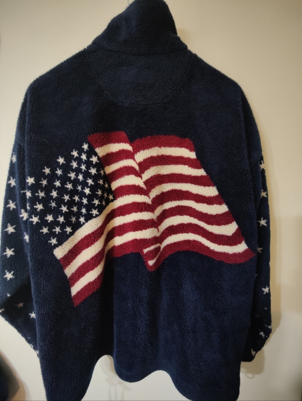 Bear Ridge Outfitters Full Zip Patriotic Themed Fleece Jacket Adult L Oversize